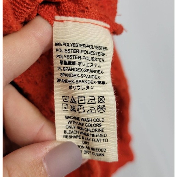 Free People Not Cold in This Bright Orange Knit Lace Oversized Sweater - Picture 7 of 7